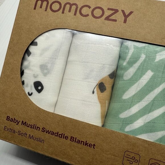 Momcozy Baby Muslin Multi Swaddle Blankets 4 Pack Soft NIB Newborn Wraps Comfy - Picture 4 of 6